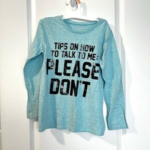 Girl’s Blue The Children’s Place long Sleeve graphic T-shirt Size: YMD